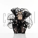 25-02-2004 Trudy Labij at studio in Amsterdam, on behalf of poster -La Bij, Ik voel mij goed-, by order of impresariaat Jacques Senf, February 25, 2004 

[keywords]Posed, Eyecontact, Black & White, Dots[/keywords]